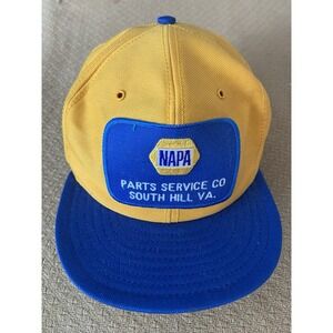 Vintage Napa Yellow‎ Blue Trucker Hat Snap Back Retro 90s